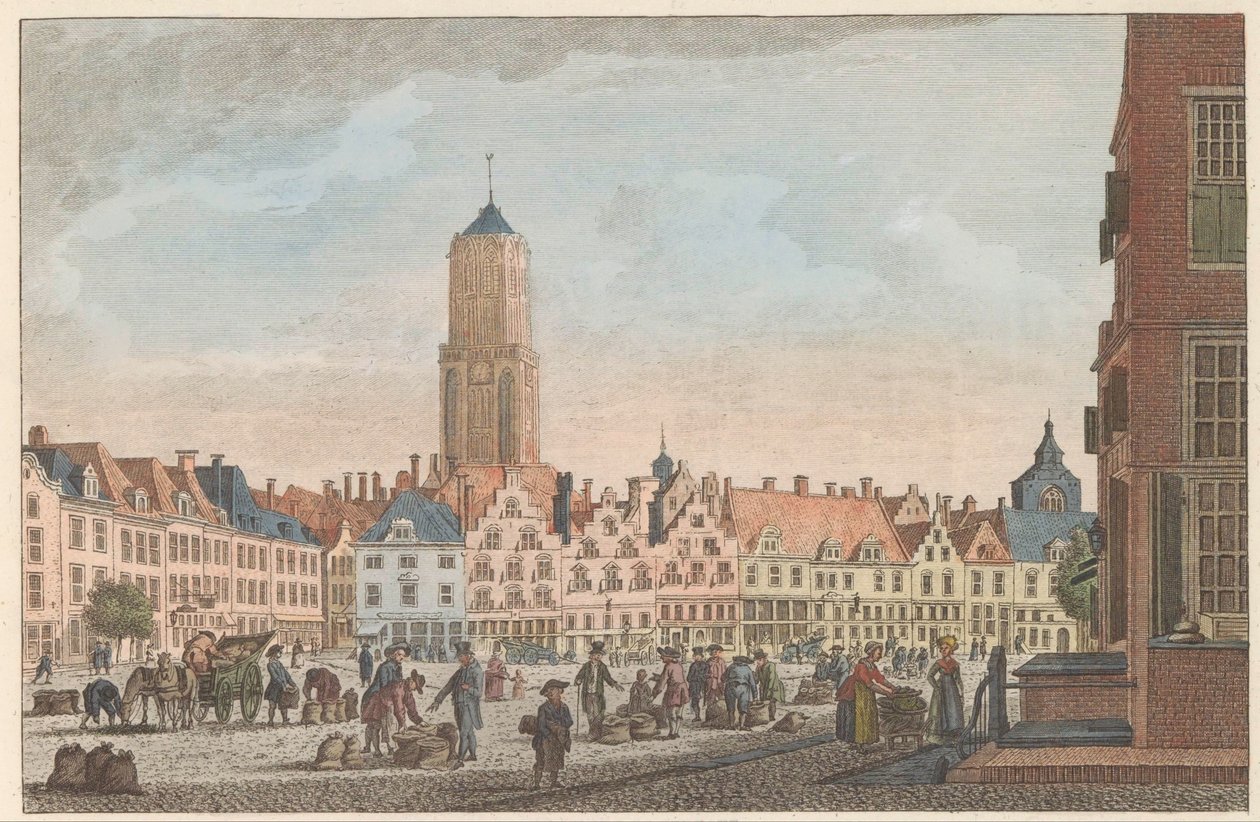 Neude i Utrecht, ca 1790 De Neude in Utrecht / Marché dite Neude in Utrecht (titel på objekt) av Carel Frederik Bendorp (I)