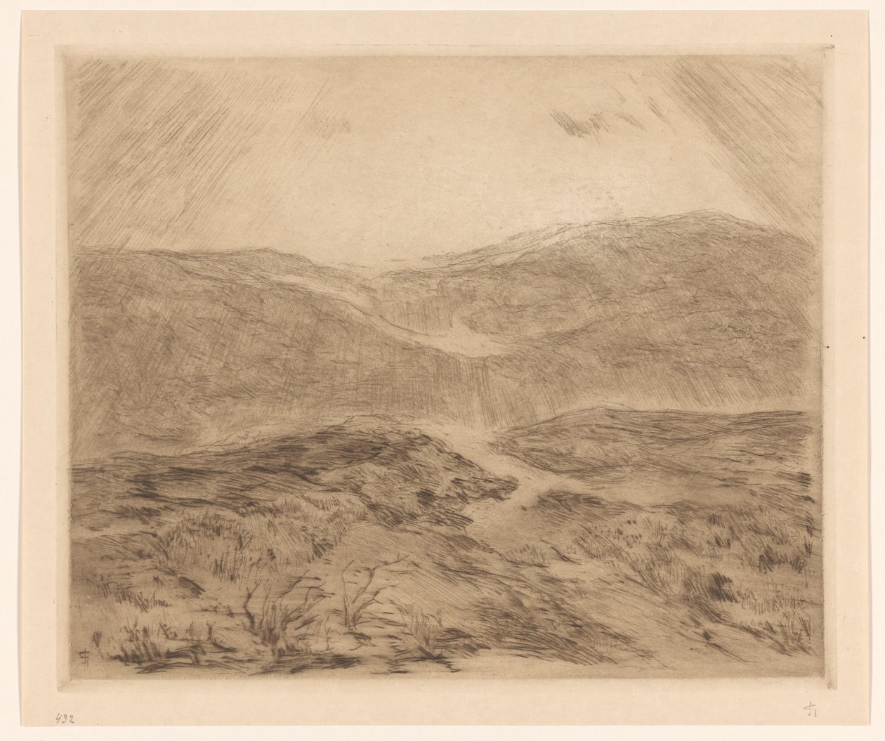 Dune landskap med solstrålar av Carel Nicolaas Storm van 