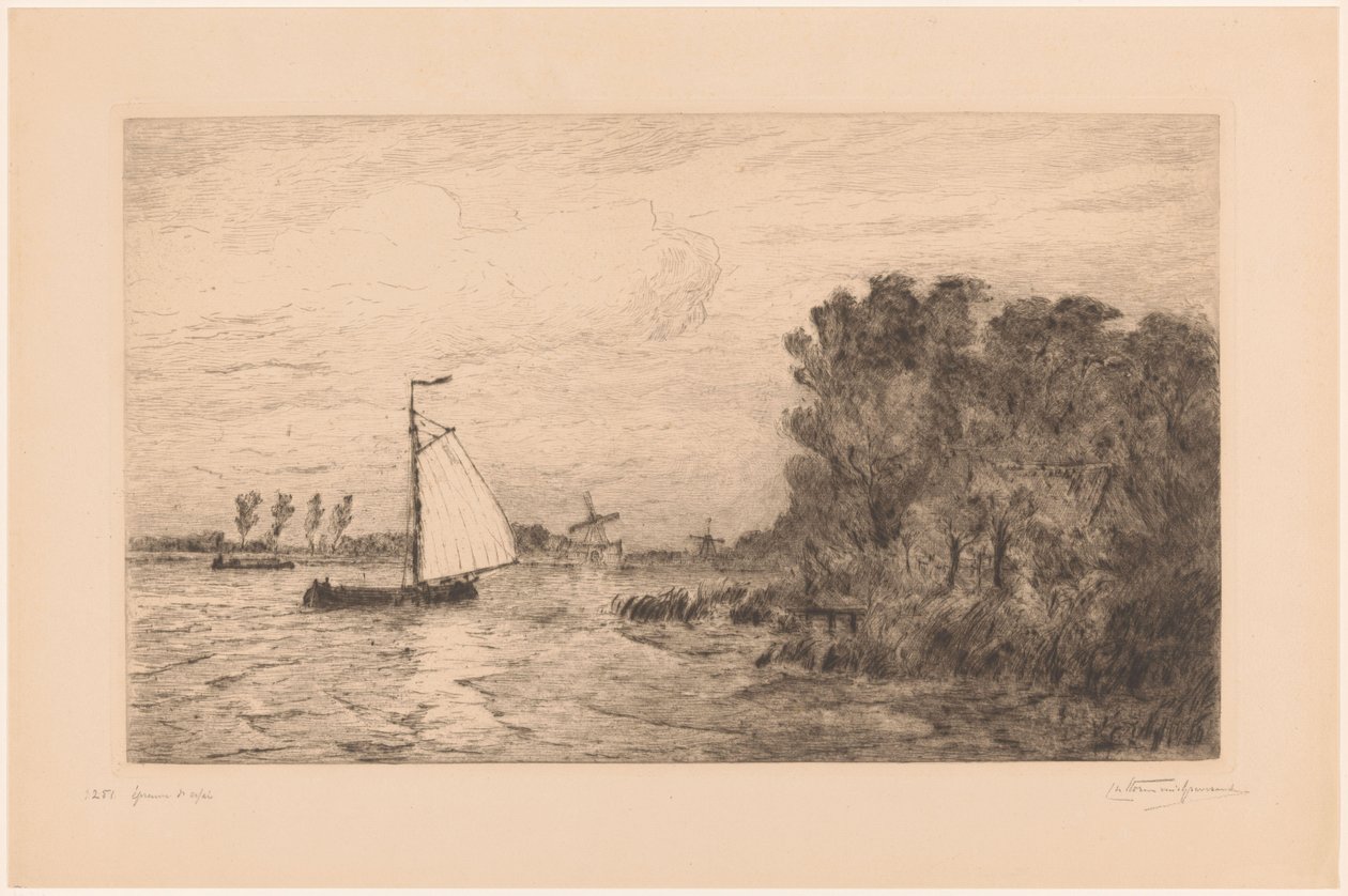 Utsikt över Vecht nära Weesp La Vecht près Weesp (originaltitel) av Carel Nicolaas Storm van 