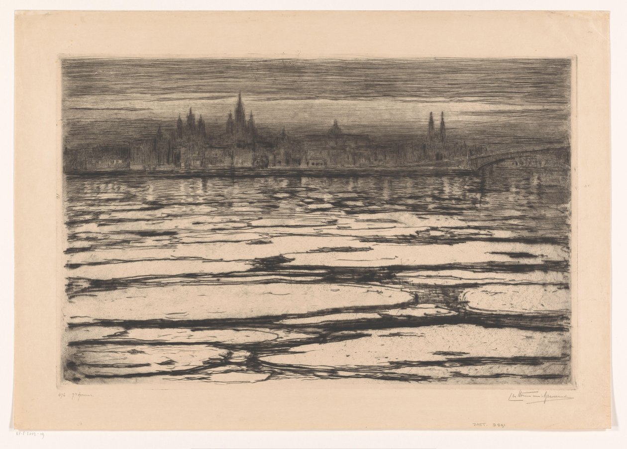 Istappar på Rhen (originaltitel på objekt) av Carel Nicolaas Storm van 