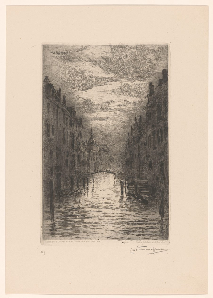 Kanal i Dordrecht på natten Dordrecht. Canal, effet de soir (originaltitel) av Carel Nicolaas Storm van 