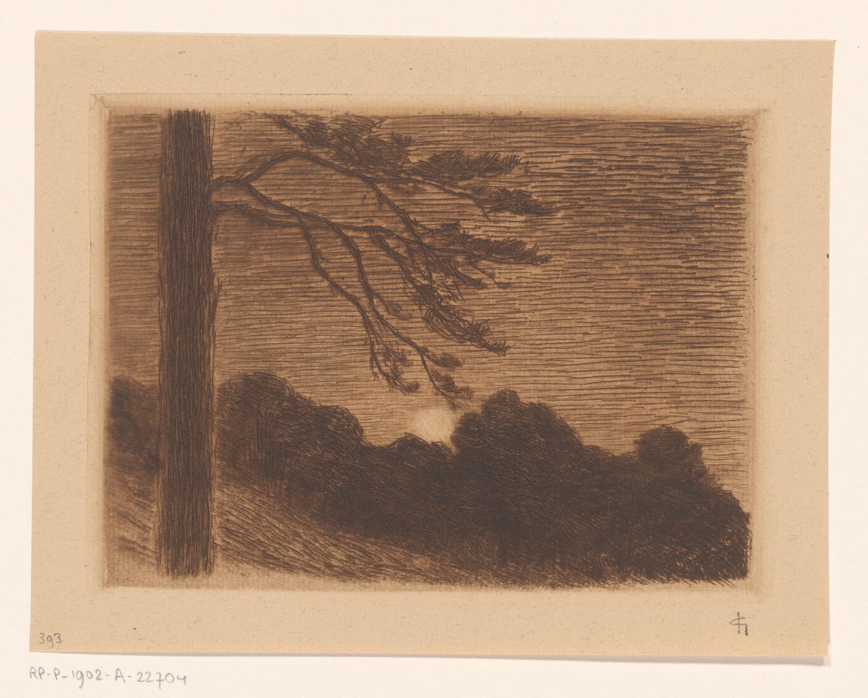 Landskap med stigande måne av Carel Nicolaas Storm van 