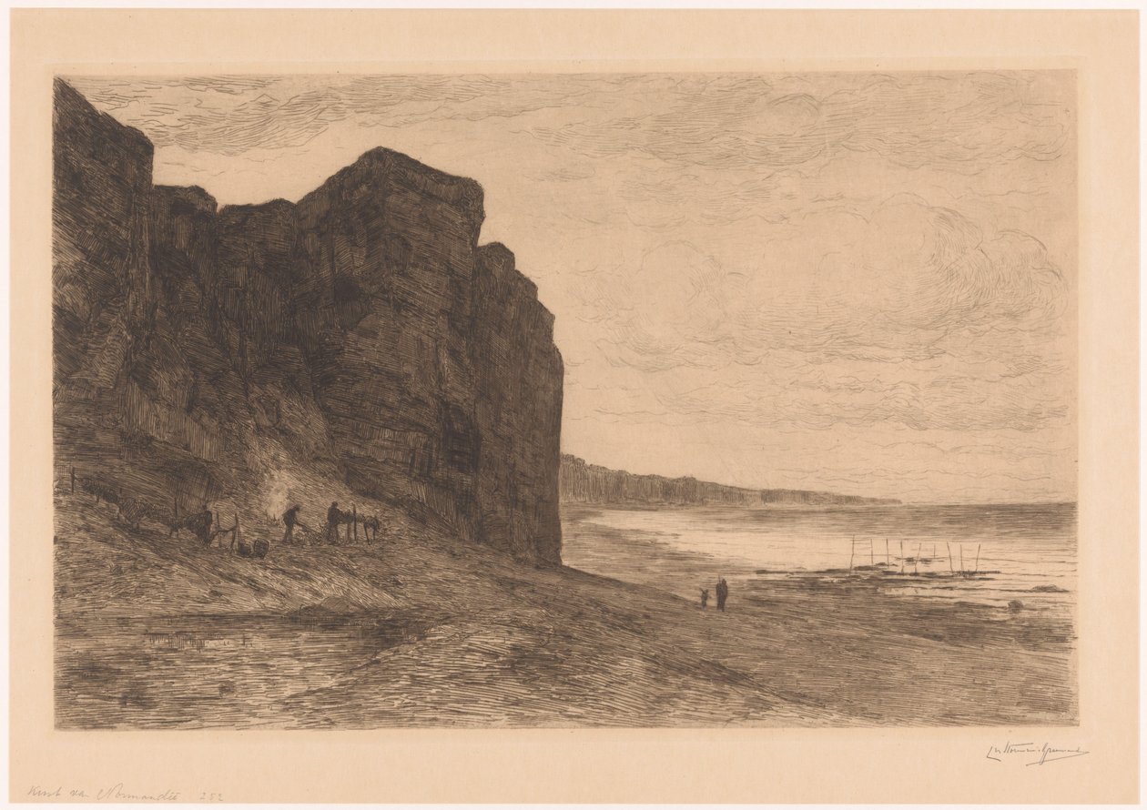 Rotskust vid Veules Klippor nära Veules, Normandies kust (originaltitel) av Carel Nicolaas Storm van 