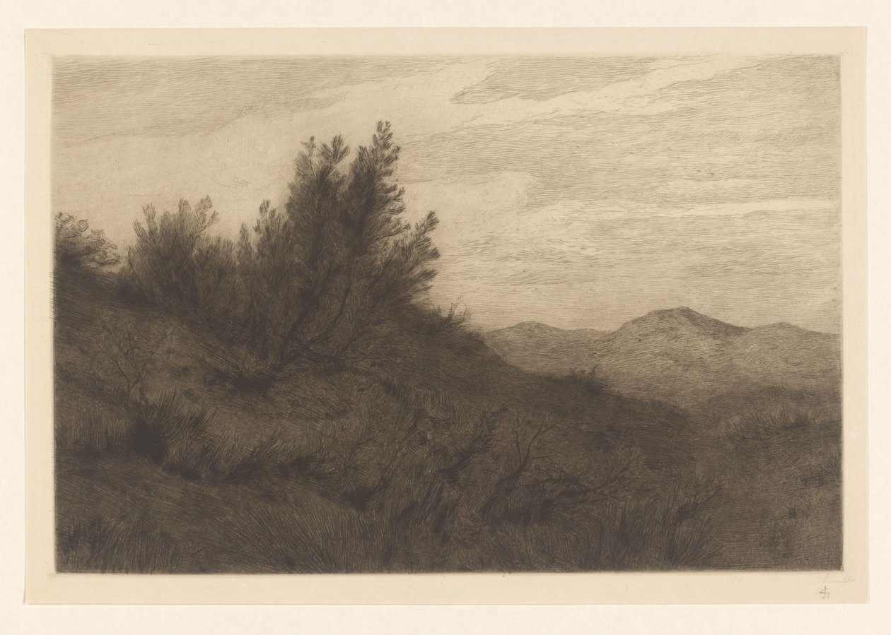 dynlandskap Les dunes at Zandvoort (originaltitel) av Carel Nicolaas Storm van 