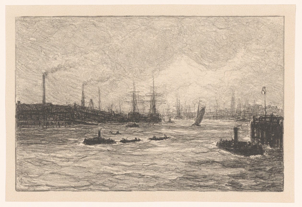 Hamburgs hamn av Carel Nicolaas Storm van 