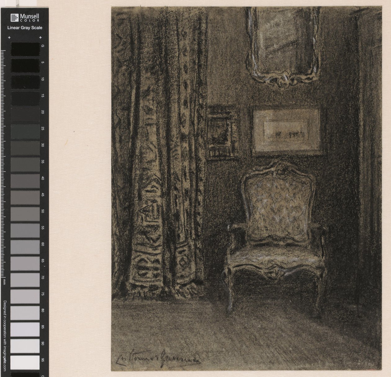 Kamerinterieur i de Rue du Trône 190 te Bryssel av Carel Nicolaas Storm van 