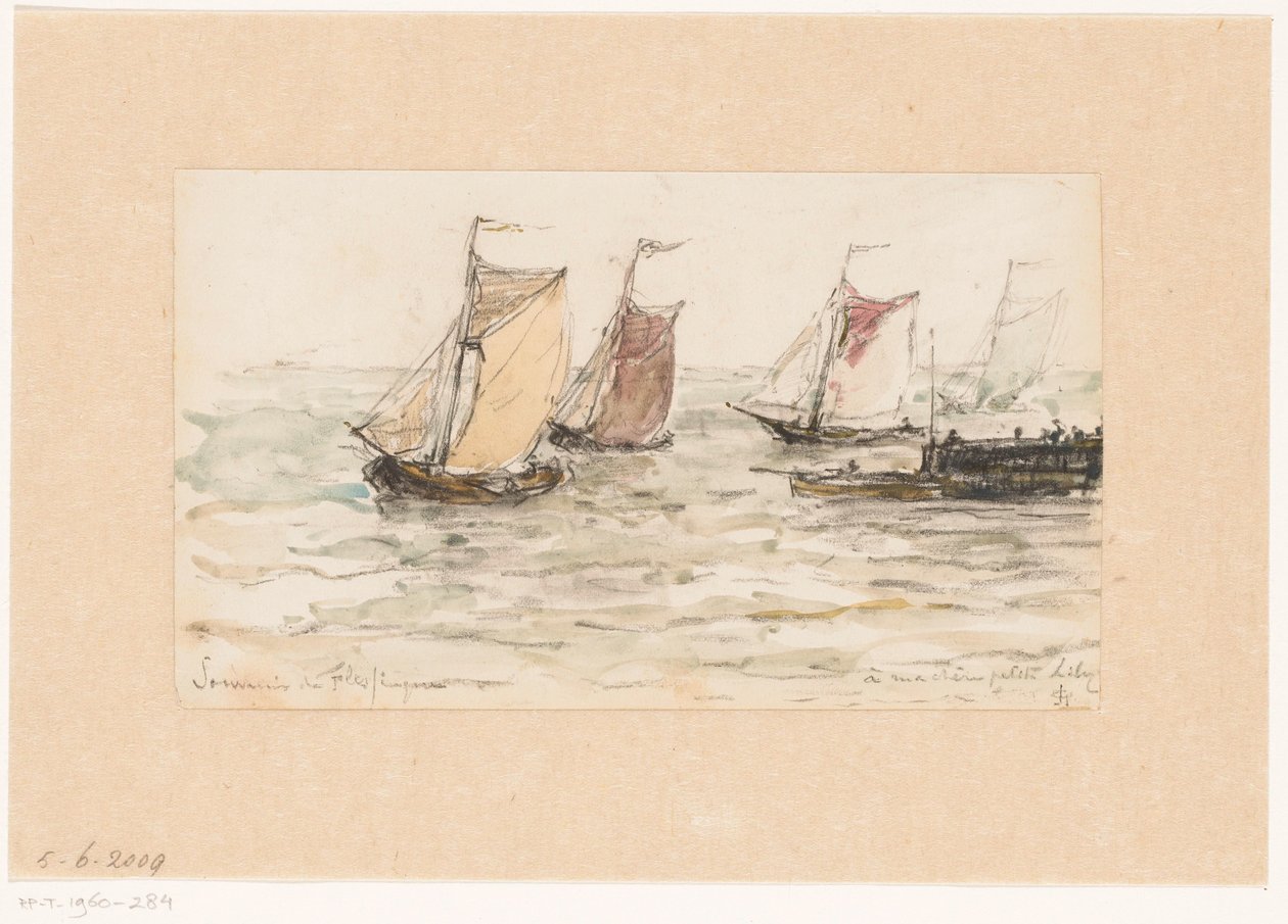 Segelfiskefartyg på Scheldt av Carel Nicolaas Storm van 
