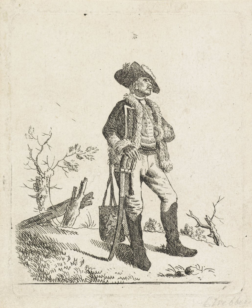 Landskap med en soldat av Carel Webbers