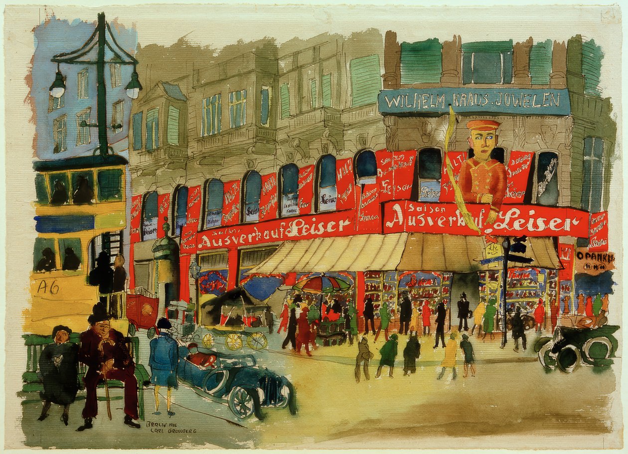 Berlin, Tauentzienstraße / Akvarell av C.Grossberg av Carl Grossberg