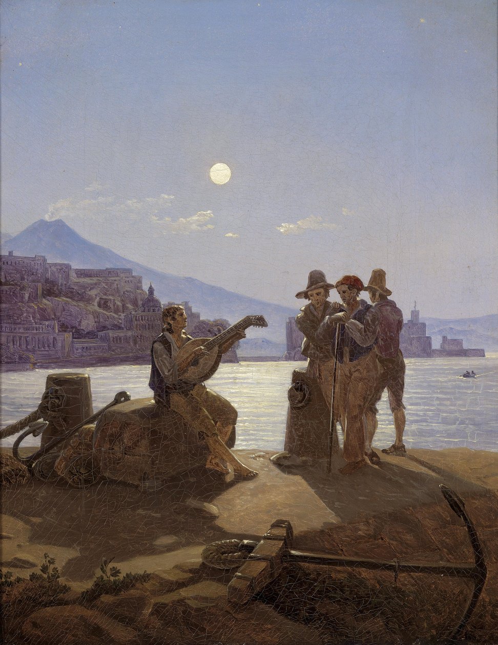 Italienische Fischer im Hafen von Neapel av Carl Gustav Carus