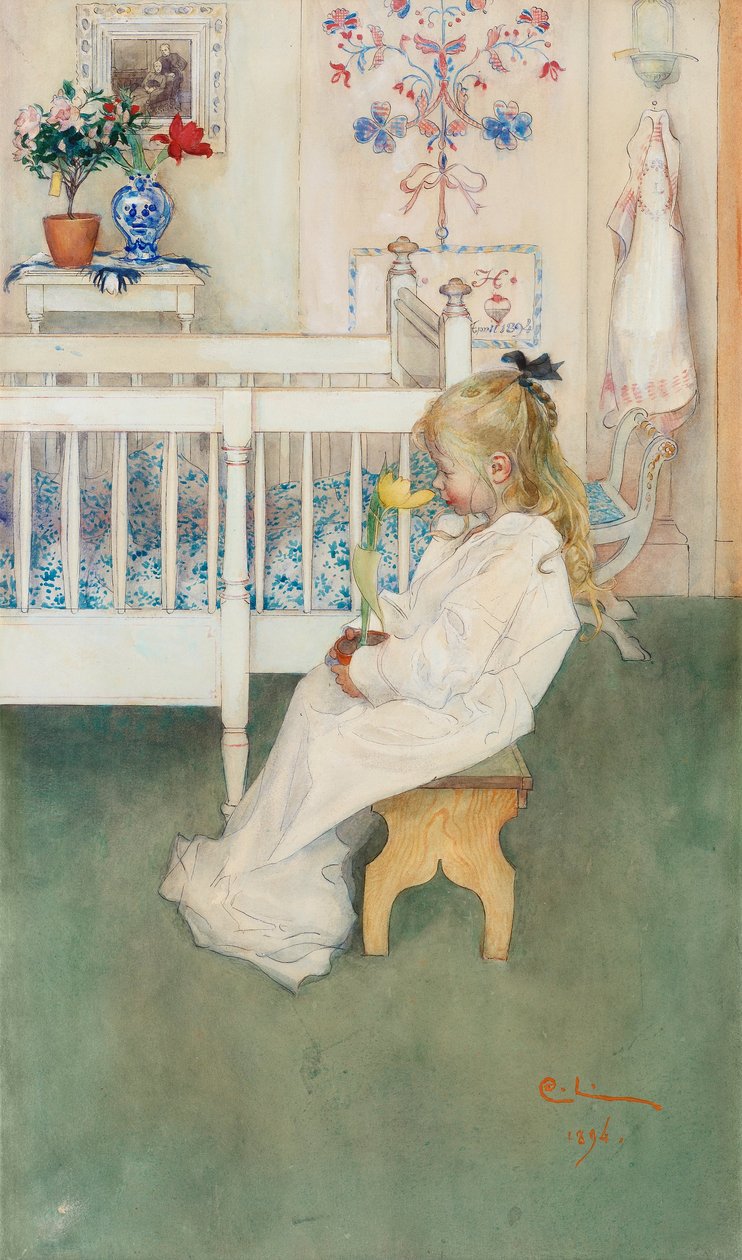  Lisbeth med gul tulpan av Carl Larsson