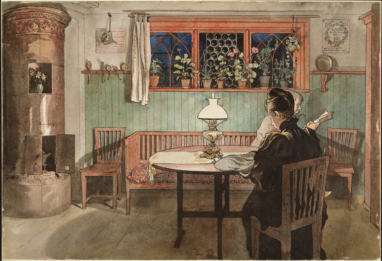  When the Children have Gone to Bed  av Carl Larsson