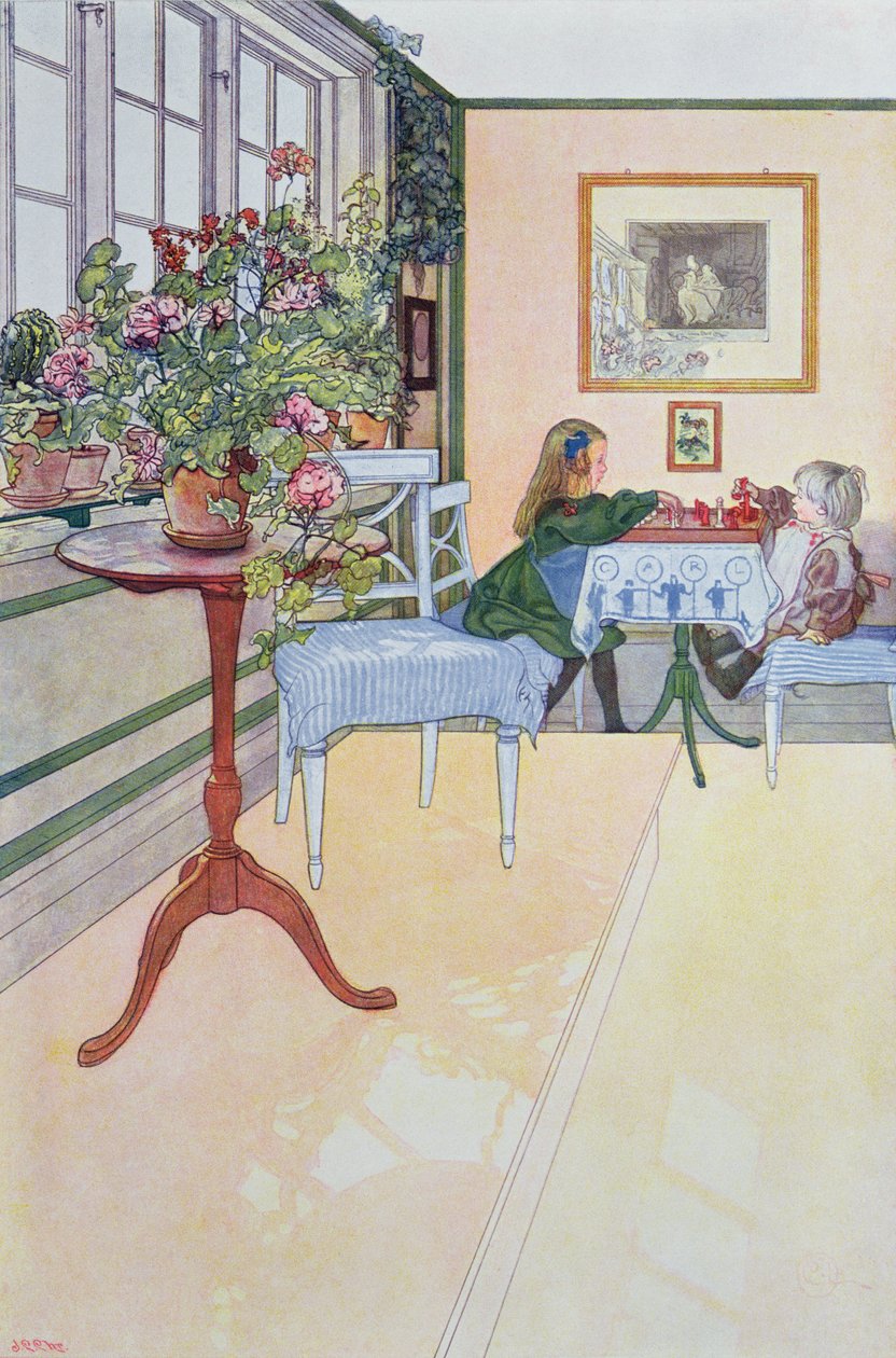 A Game of Chess, tidigt 1900-tal av Carl Larsson