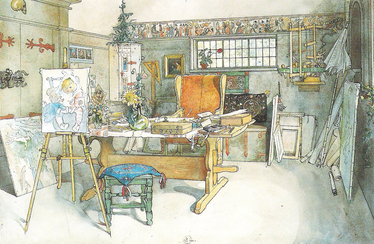 Ateljén, ena hälften av Carl Larsson