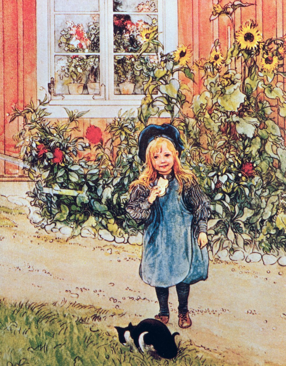 Brita med solrosor av Carl Larsson