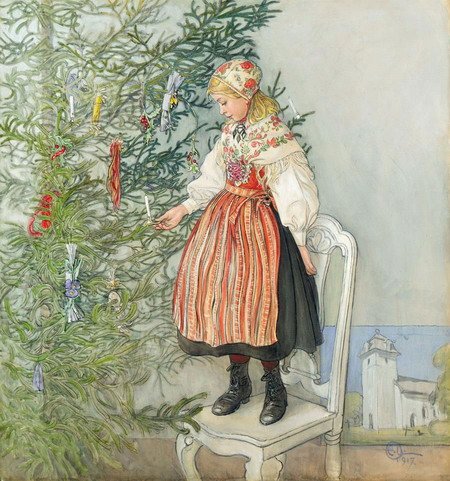Decorating the Tree av Carl Larsson