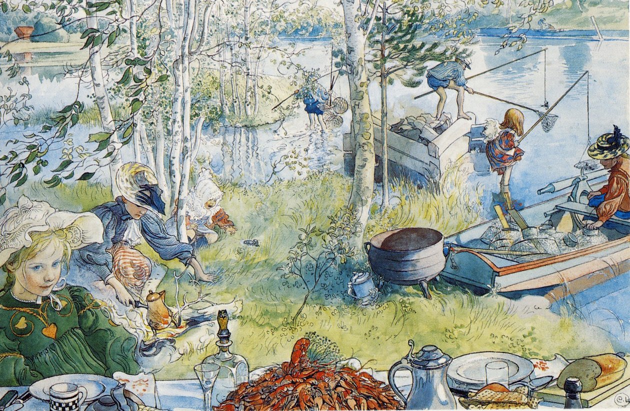 Der Krebsfang av Carl Larsson