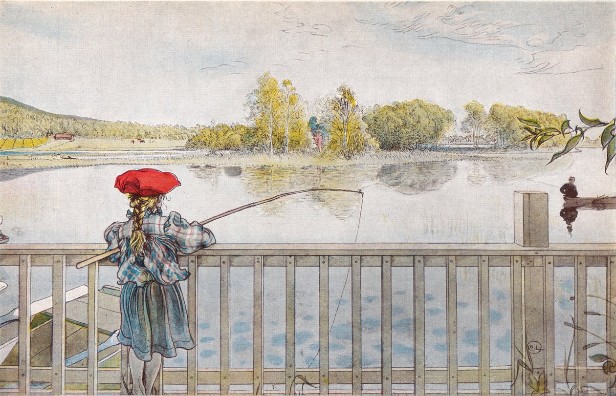 Lisbeth fishing av Carl Larsson