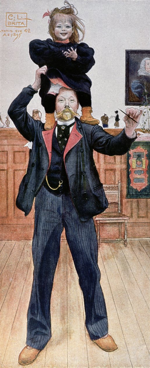 Självporträtt av konstnären med sin dotter, Brita, 1899 av Carl Larsson