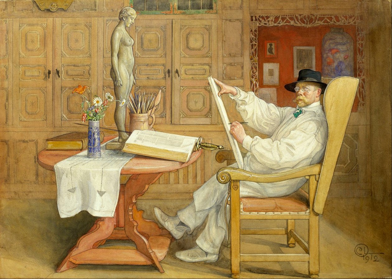 Självporträtt (i den nya studion) av Carl Larsson