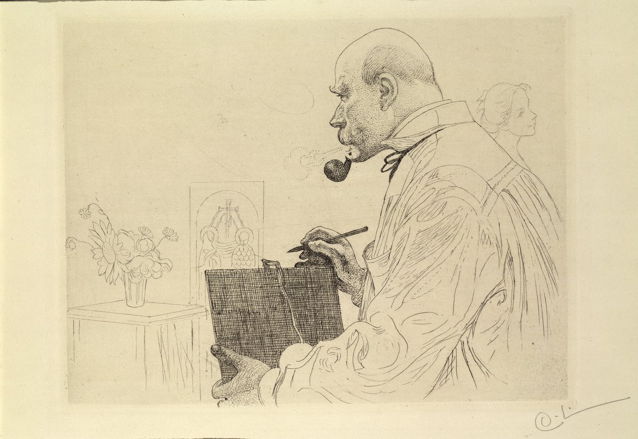 Självporträtt, ca 1912 av Carl Larsson