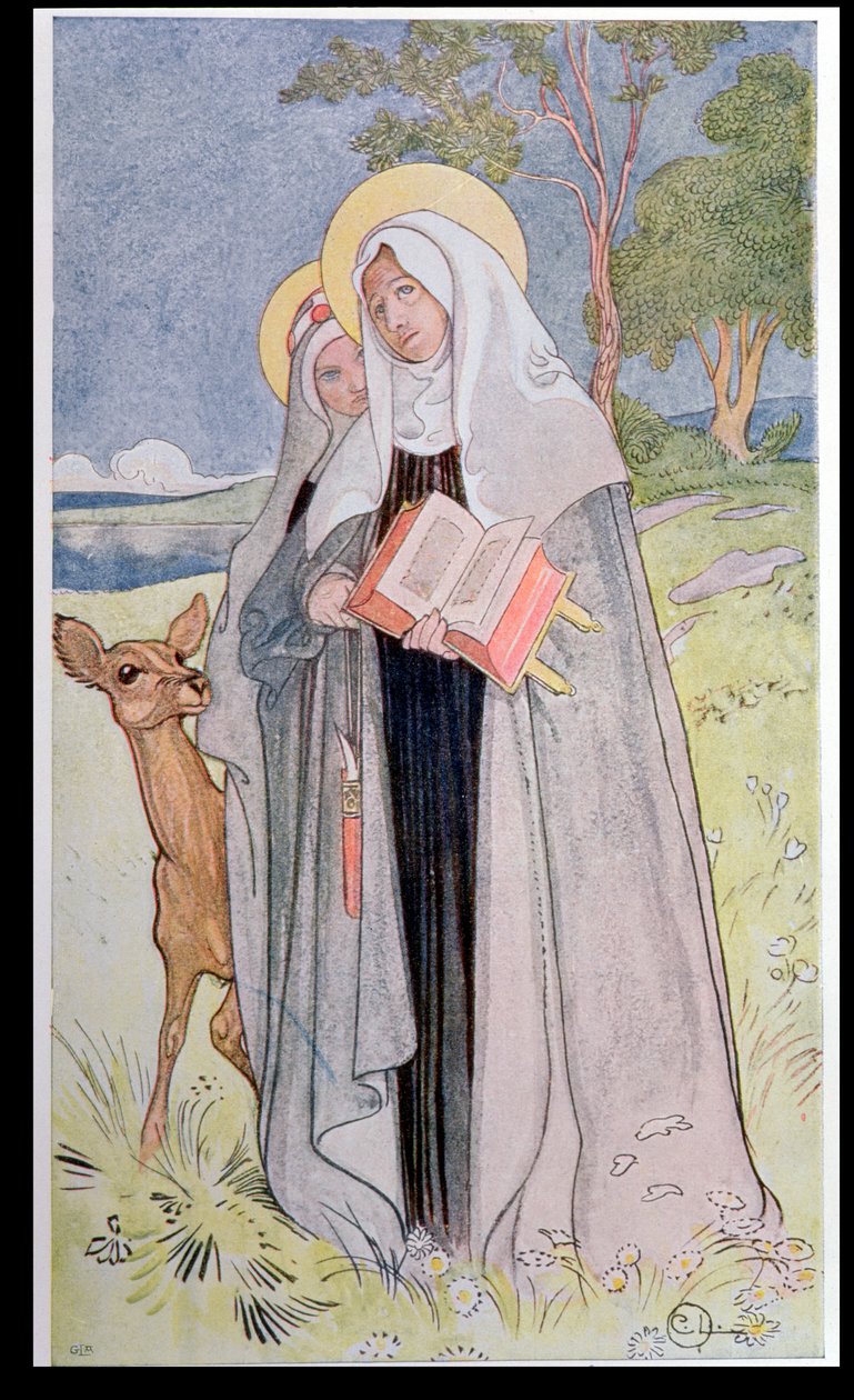 St. Birgitta av Sverige (c.1302-73) illustration från en bok om kända kvinnor i Sverige, 1900 av Carl Larsson