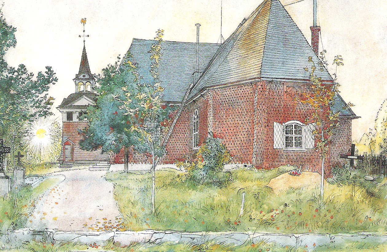 Sundborns gamla kyrka av Carl Larsson