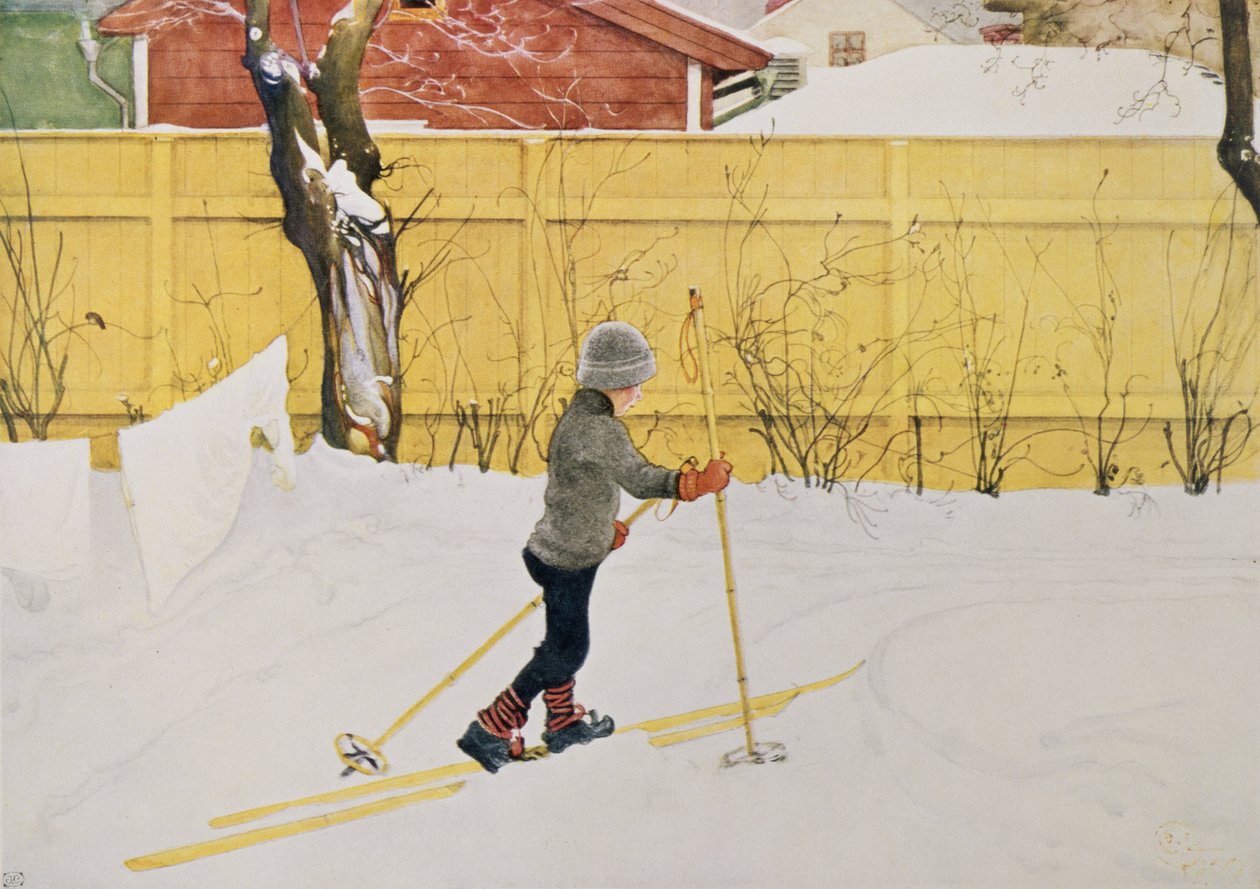 Skidåkaren, c.1909 av Carl Larsson