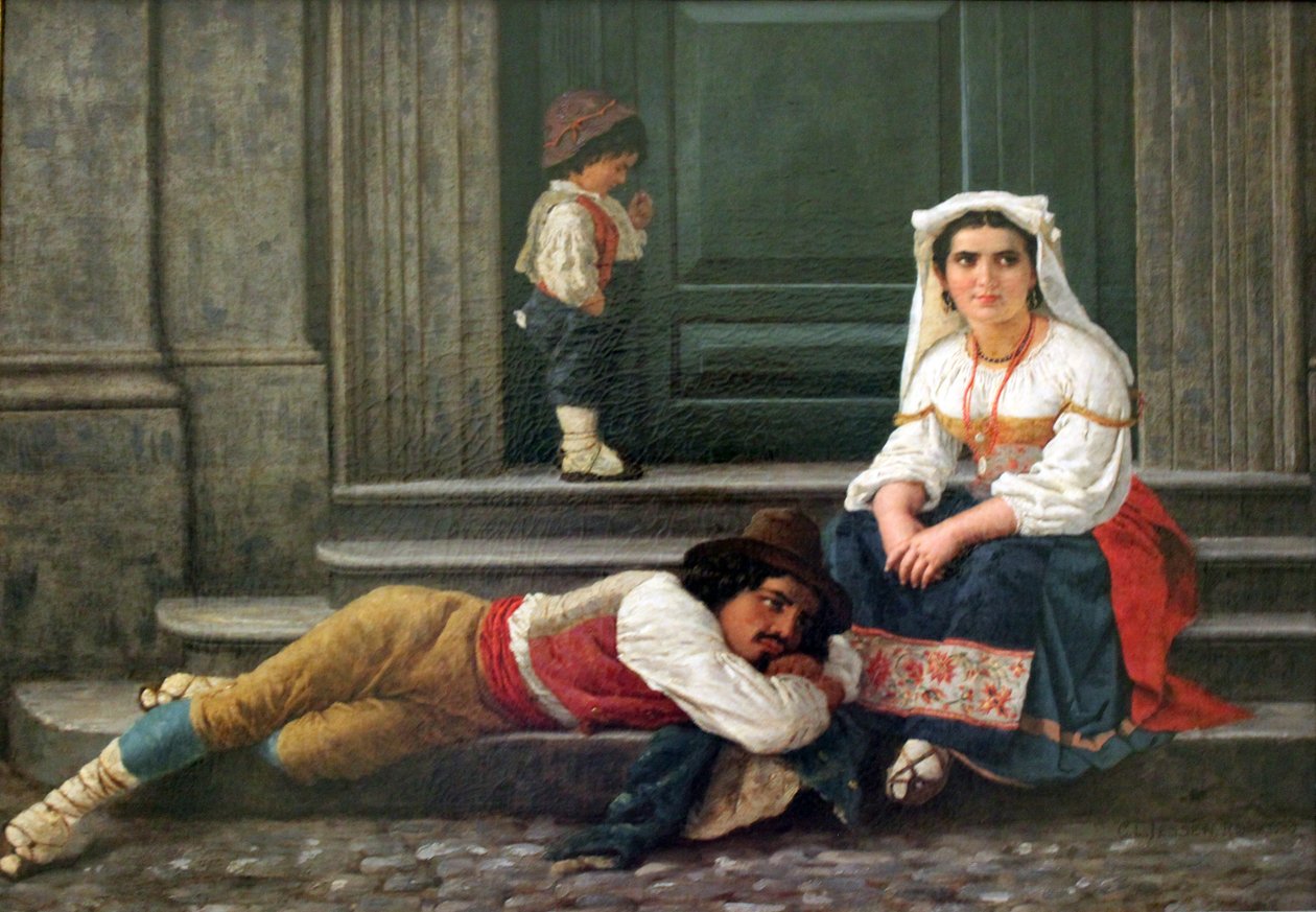 Familjen italiensk herde av Carl Ludwig Jessen