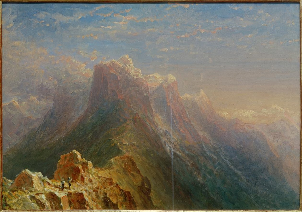 C. Morgenstern, högfjällslandskap (Gemmipass (?)) av Carl Morgenstern