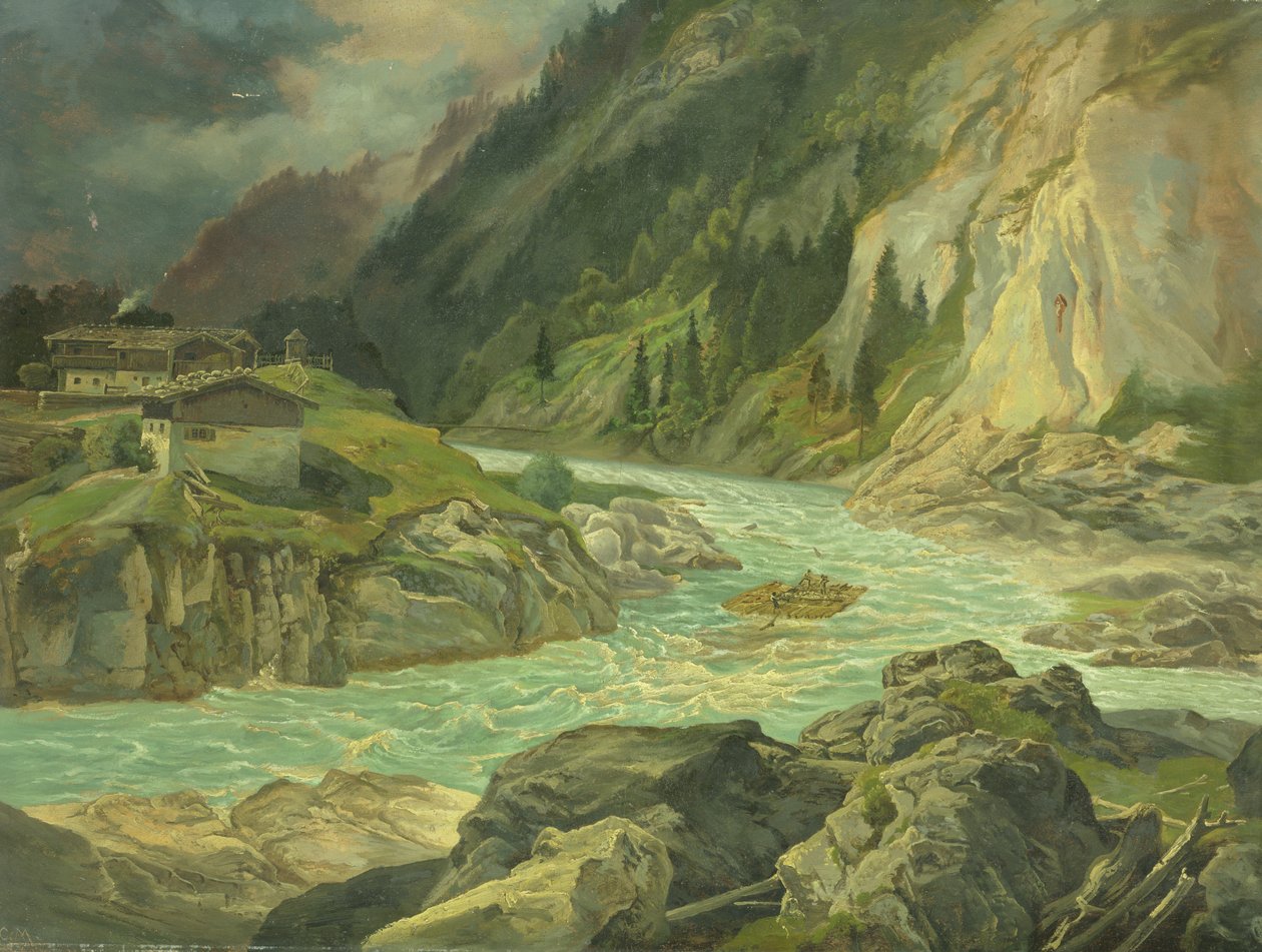 Forsar vid floden Isar, 1830 av Carl Morgenstern
