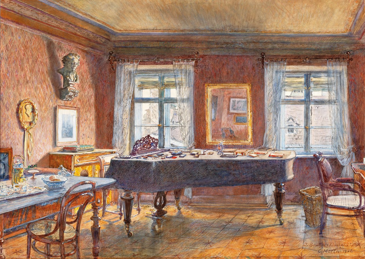  J. Brahms, KlavierzimmernEnglish: J. Brahms, Piano roomn av Carl Muller