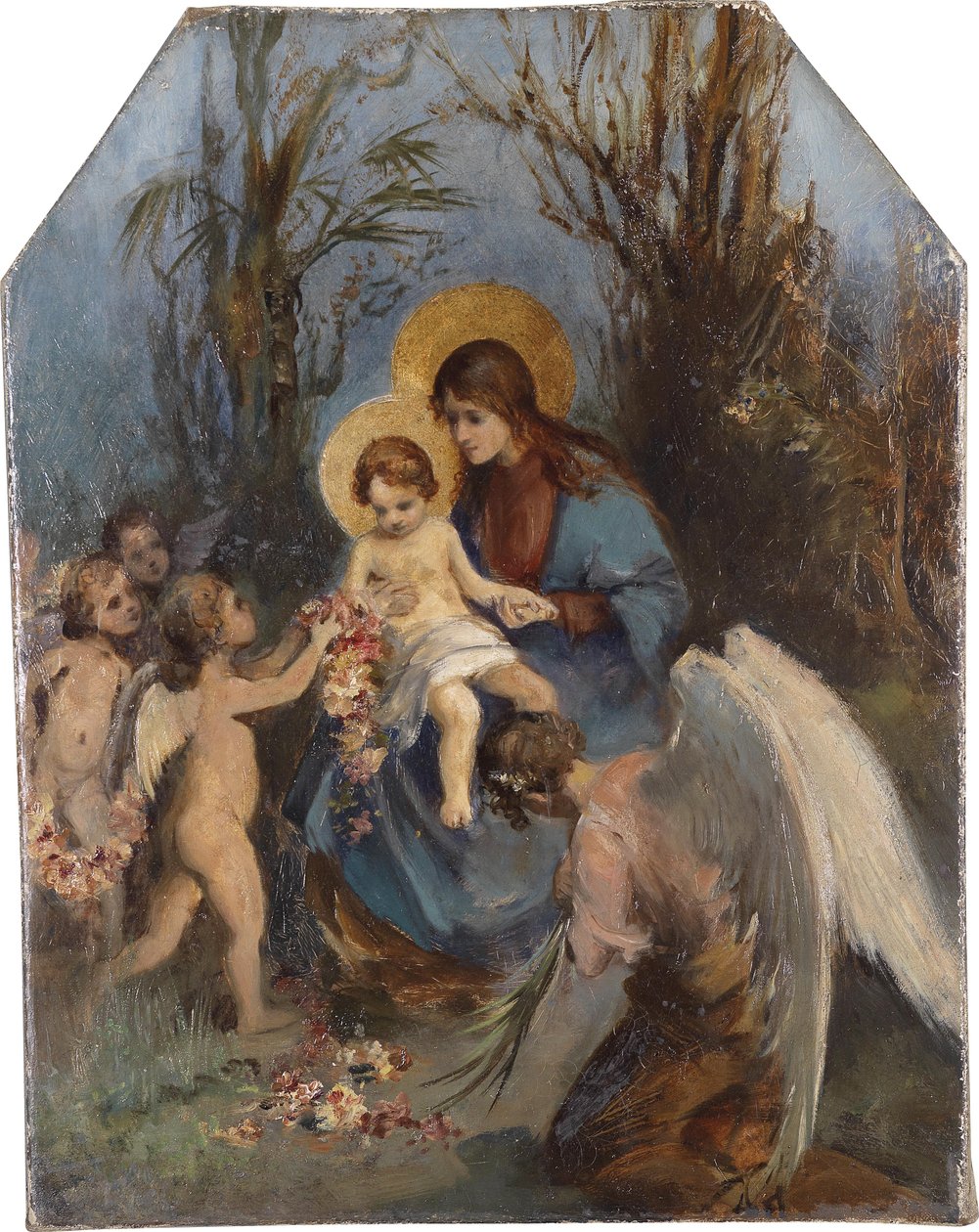 Ein Blumenkranz für das Jesuskind av Carl Rahl