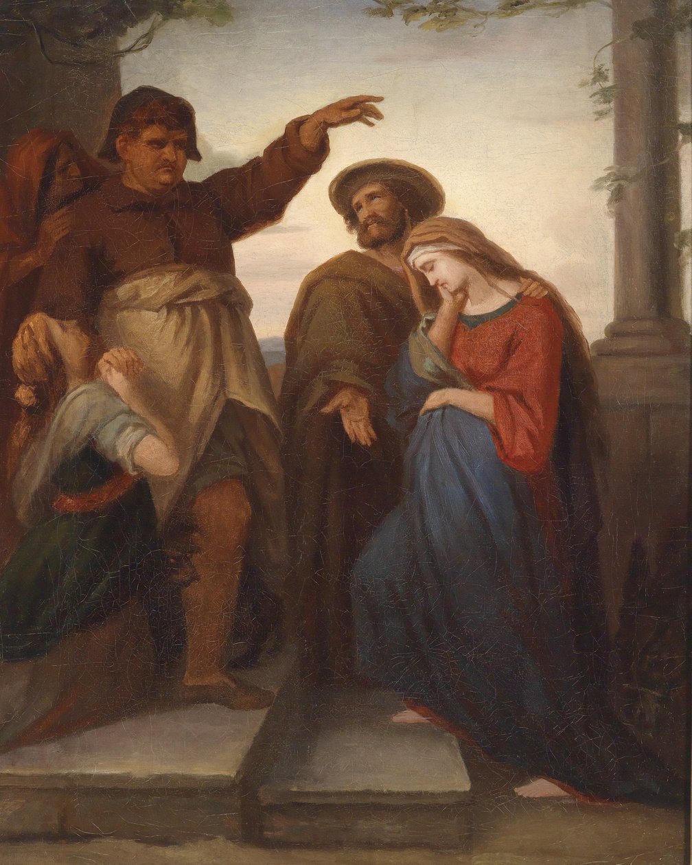 Josef und Maria auf Herbergsuche av Carl Rahl