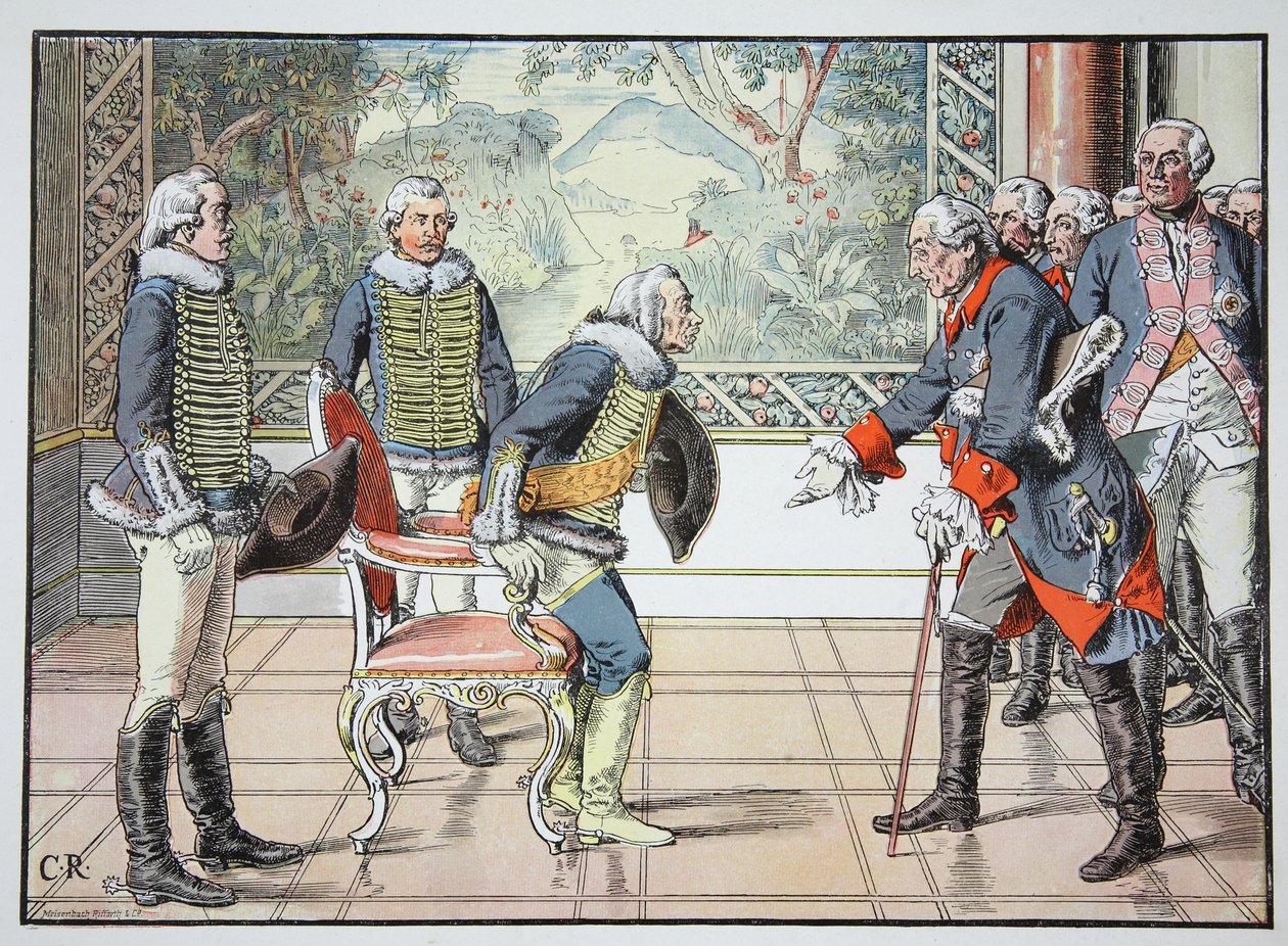 Fredrik den store och den 85-åriga Zieten, 1784 av Carl Röchling
