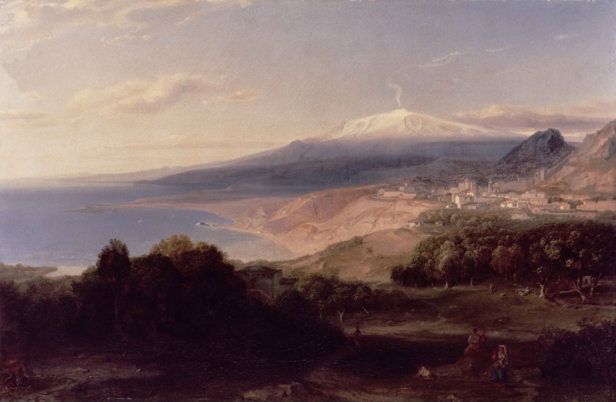 Taormina och Etna, ca 1840 av Carl Rottmann
