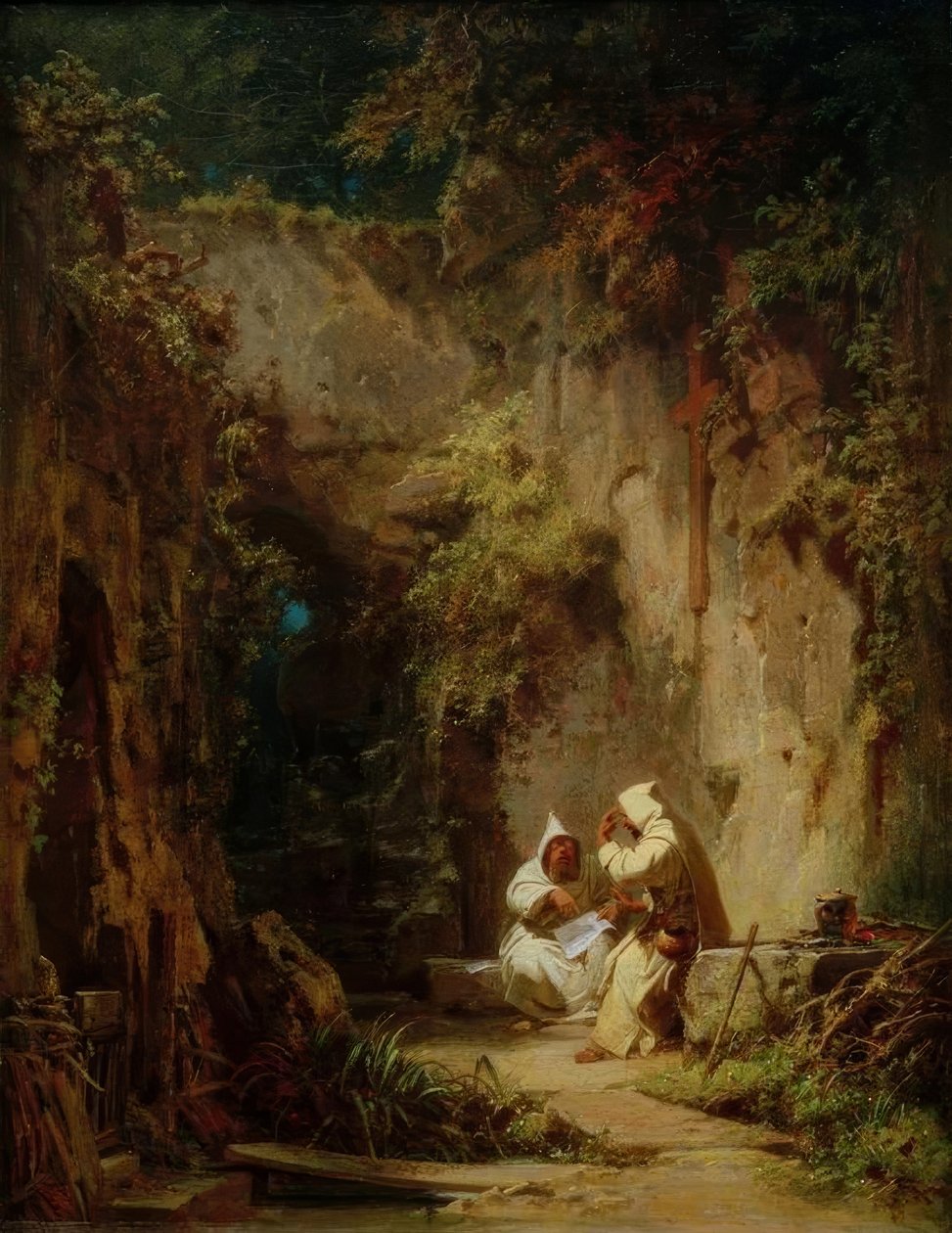 Tvistande munkar av Carl Spitzweg