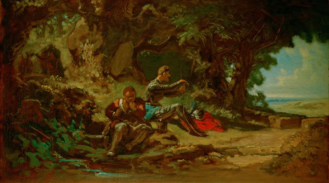 Don Quijote och Sancho Panza, vilar av Carl Spitzweg