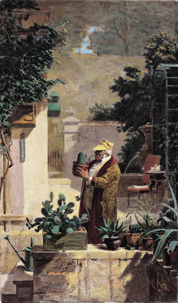 The Cactus Lover, före 1858 av Carl Spitzweg