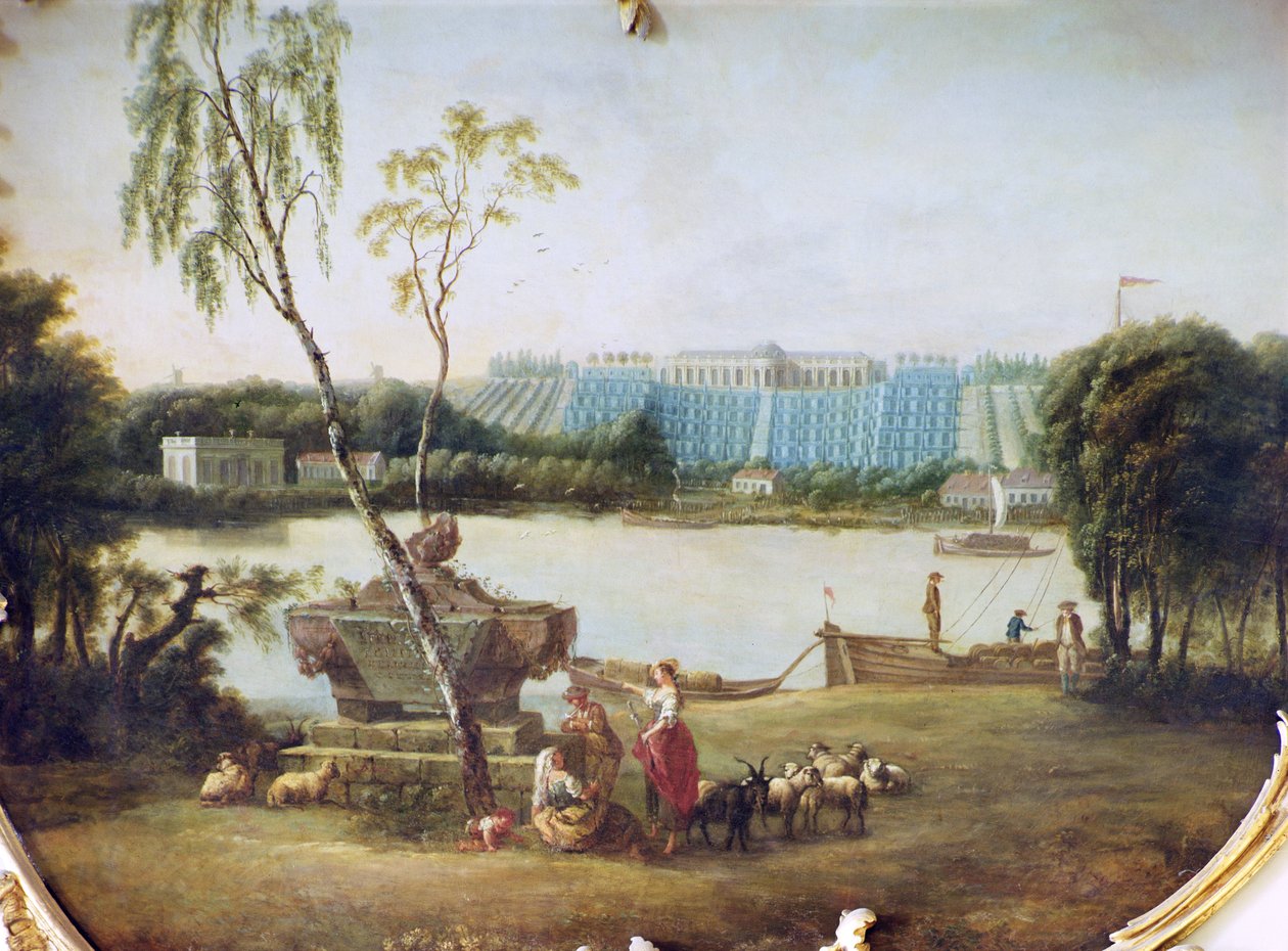 Opførelse af terrasserne ved Schloss Sanssouci, 1747 swed av Carl Sylva Dubois