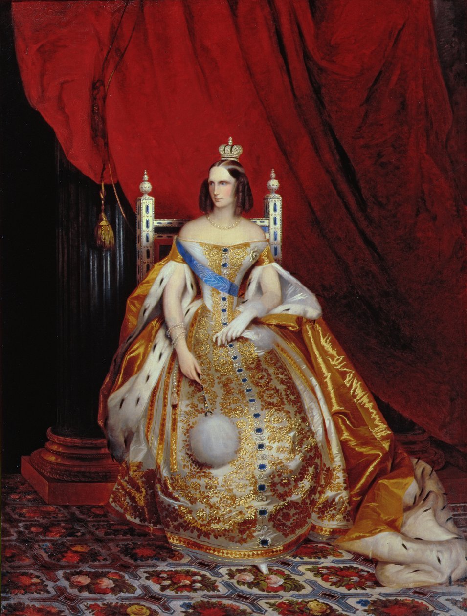 Portræt af Alexandra Fyodorovna (1872-1918) kone til zar Nikolai I swed av Carl Timoleon von Neff