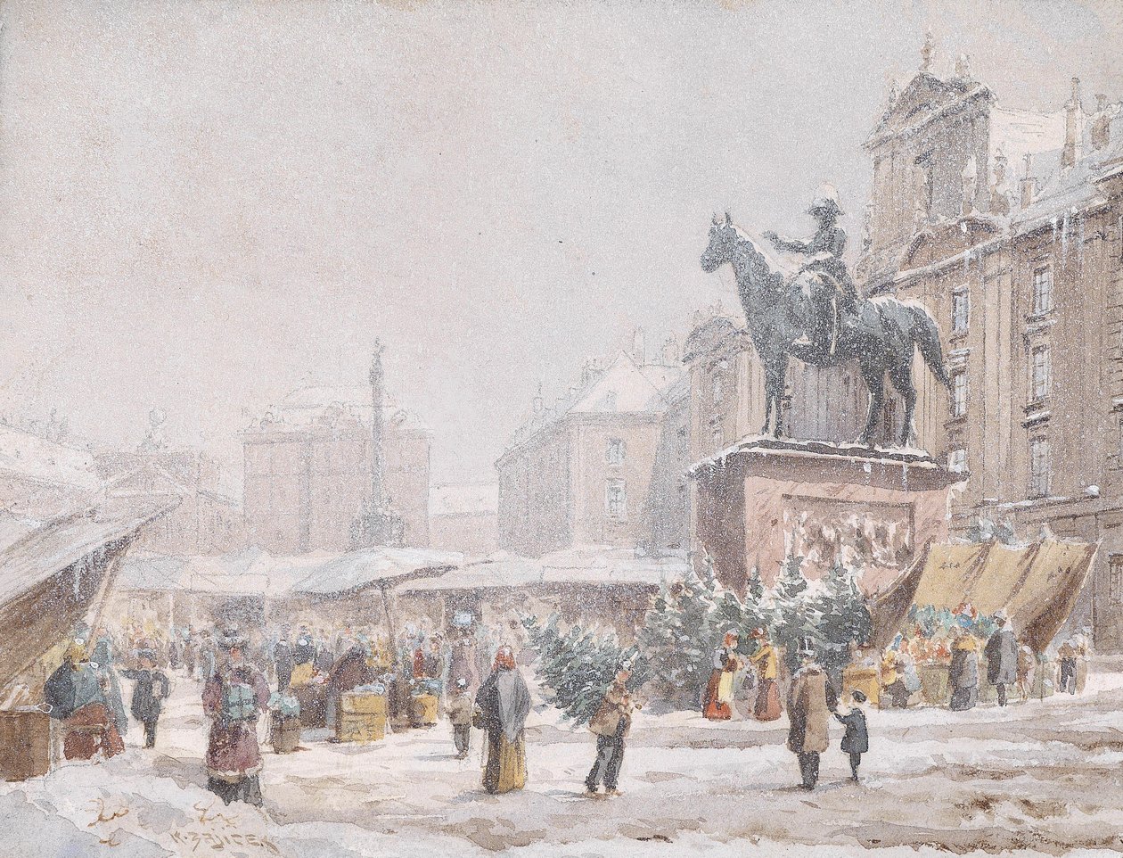  Julmarknaden Am Hof av Carl Wenzel Zajicek