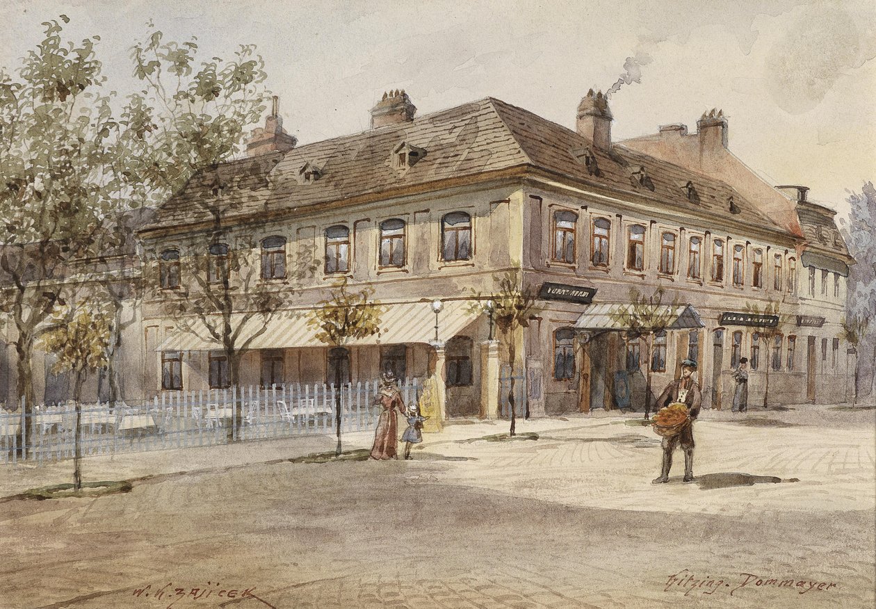  Das Casino Dommayer in Hietzing av Carl Wenzel Zajicek