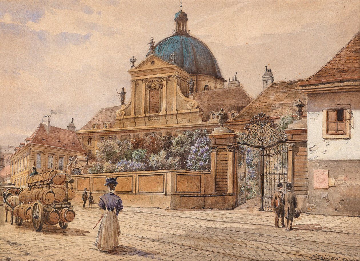  Wien, Die Salesianerinnenkirche am Rennweg av Carl Wenzel Zajicek