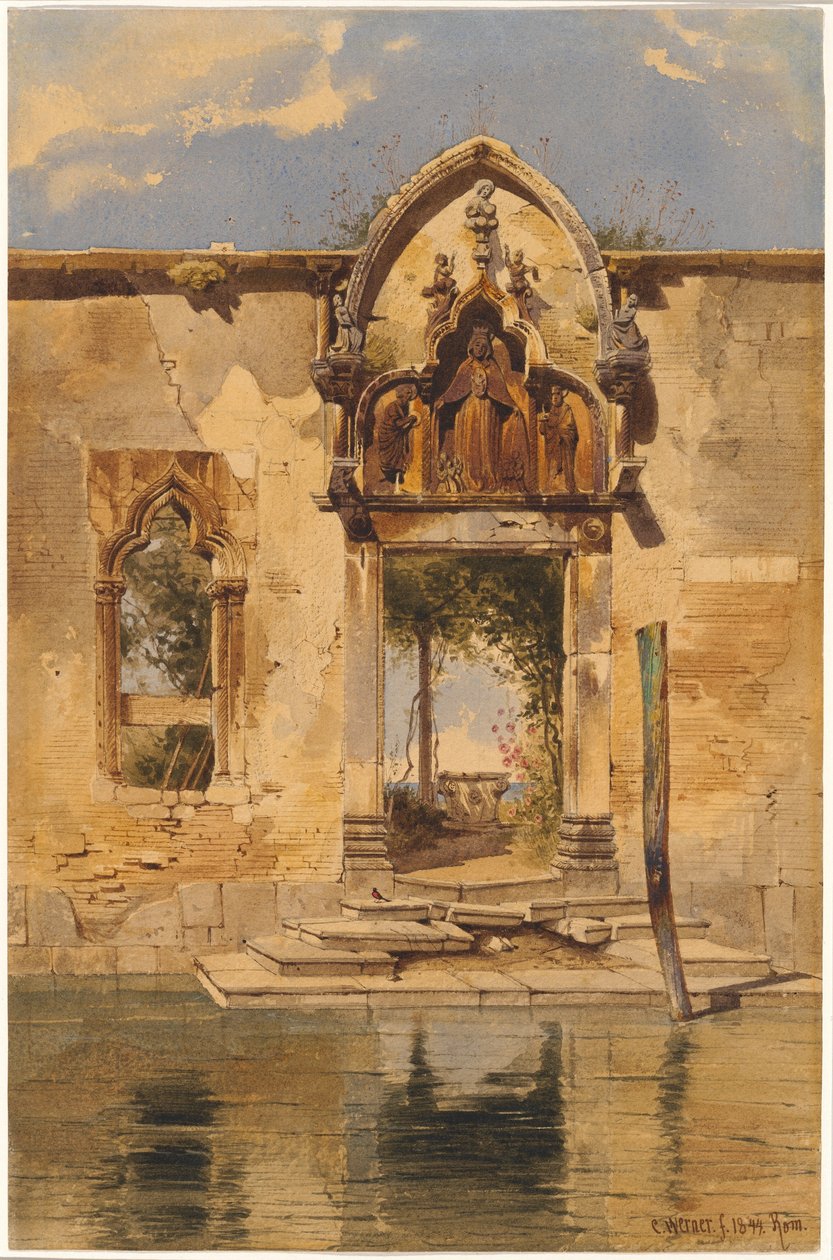 Portalen till Madonna della Misericordia från kanalen av Carl Friedrich Heinrich Werner