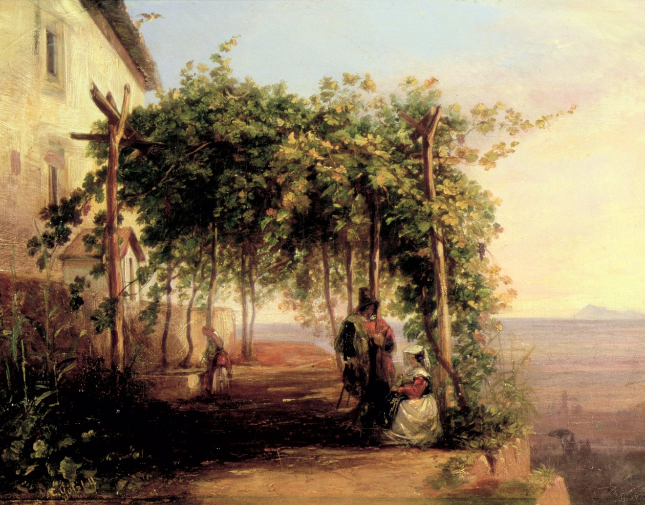 Ovanför Neapelbukten, ca 1833 av Carl Wilhelm Goetzloff