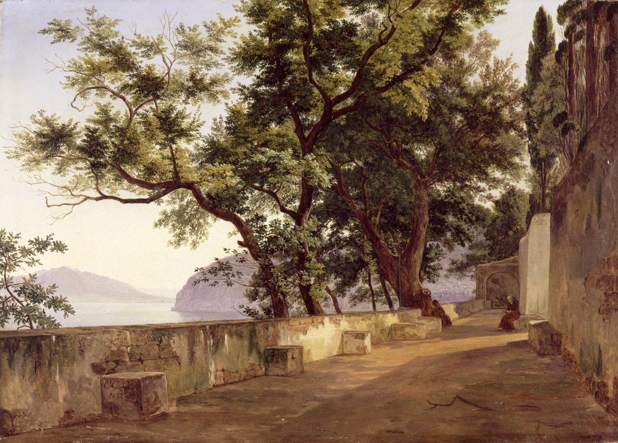 Kapucinerbrödernas trädgård, nära Sorrento, 1827 av Carl Wilhelm Goetzloff