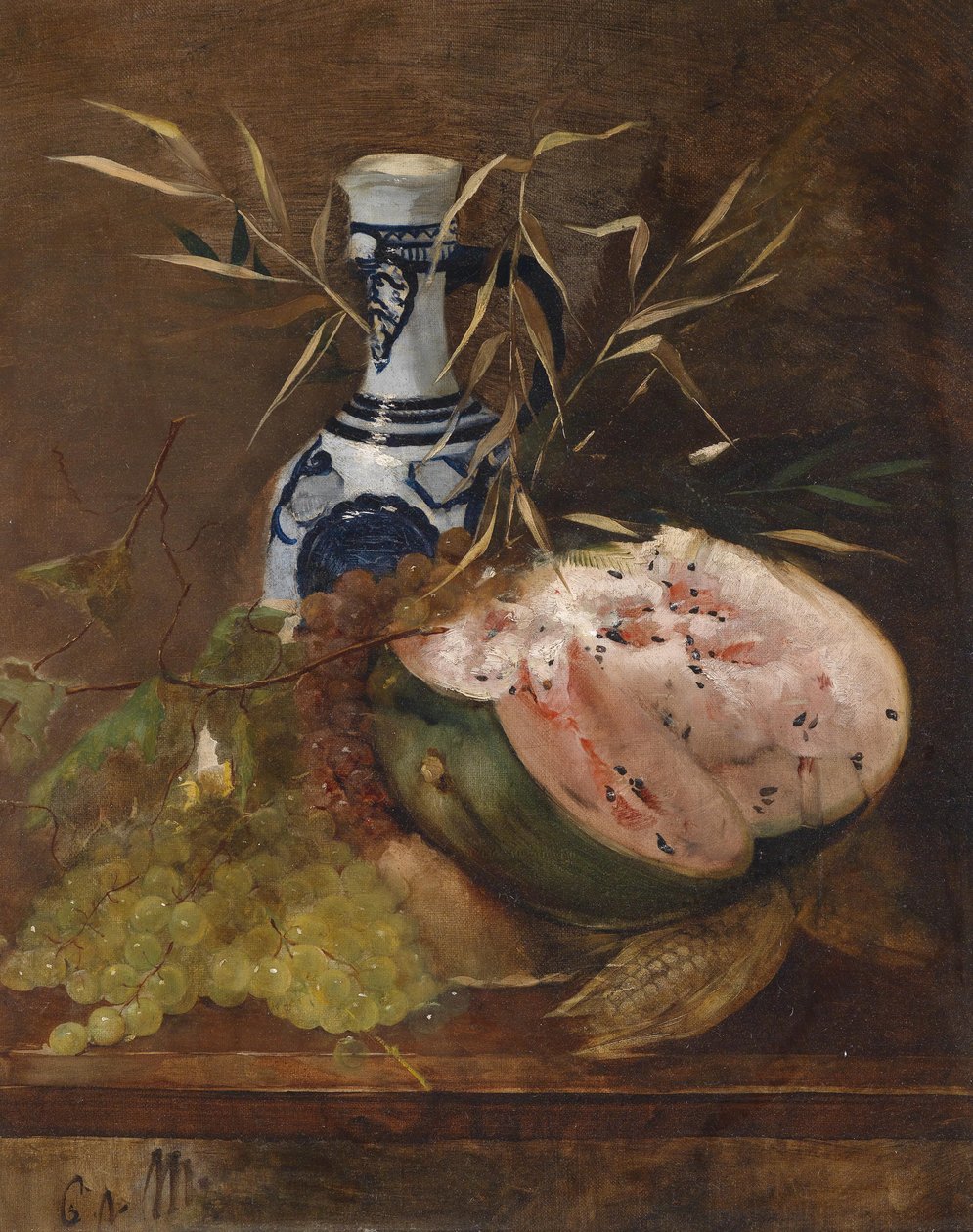 Fruktstilleben med melon av Carl von Merode