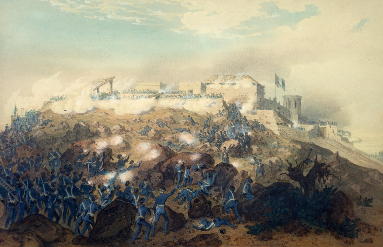 Amerikanska truppers stormning av Chapultepec Castle, 14 september av Carl (after) Nebel