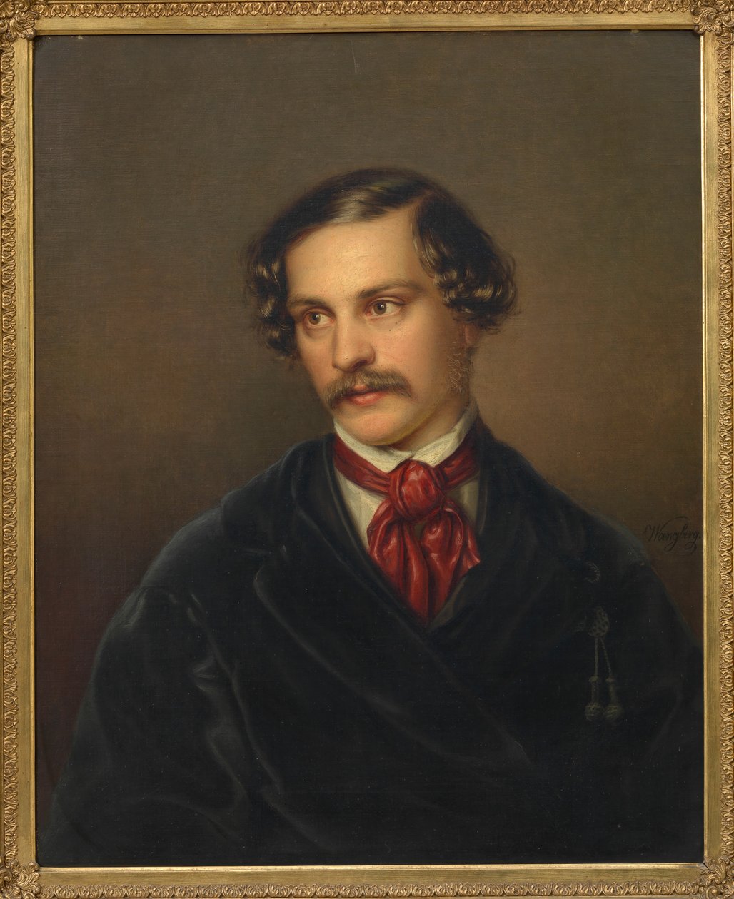 Porträtt av dramatikern och kompositören Alexander Baumann 1814-1857, ca 1845. av Carl Adolph Wangberg